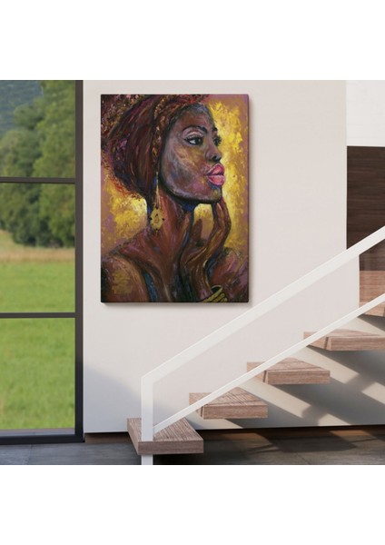 Pop Art Afrikalı Kadın Portresi Dekoratif Kanvas Tablo, Duvar Dekoru 6008 indirimleri