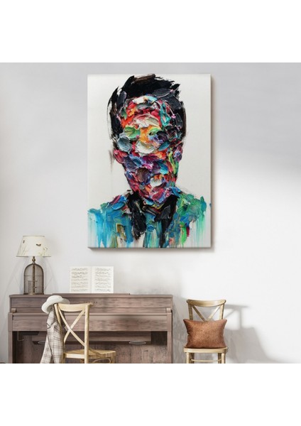Yağlıboya Görünüm Erkek Portresi Soyut Dekoratif Kanvas Tablo, Duvar Dekoru 6320 fiyatları