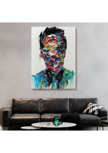 Yağlıboya Görünüm Erkek Portresi Soyut Dekoratif Kanvas Tablo, Duvar Dekoru 6320 modelleri