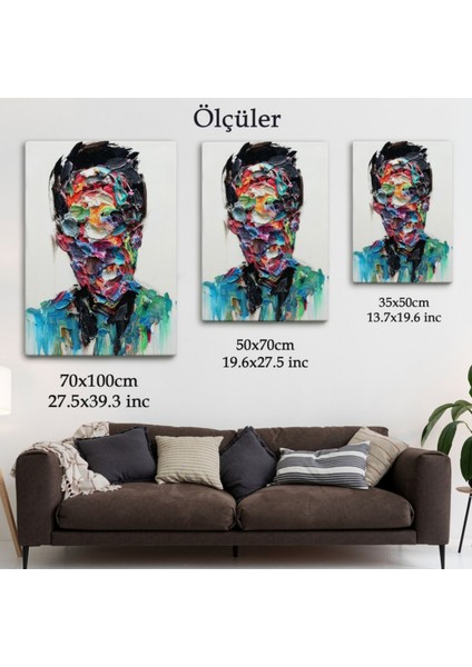 Yağlıboya Görünüm Erkek Portresi Soyut Dekoratif Kanvas Tablo, Duvar Dekoru 6320 fırsatları