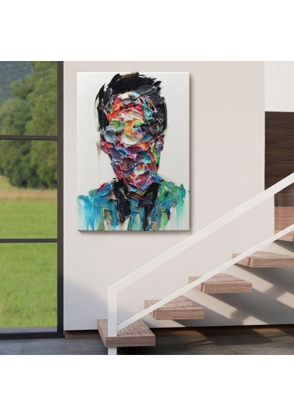 Yağlıboya Görünüm Erkek Portresi Soyut Dekoratif Kanvas Tablo, Duvar Dekoru 6320 indirimleri