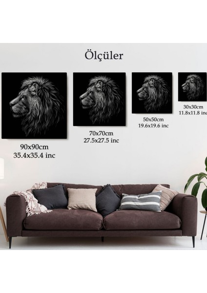 Erkek Aslan Hayvan Temalı Dekoratif Kanvas Tablo, Duvar Dekoru 5816 fırsatları