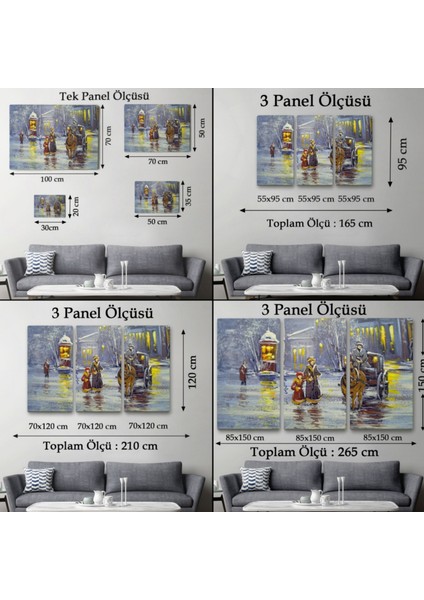 Yağlıboya Görünüm At Arabası ve Eski Şehir Dekoratif Kanvas Tablo, Duvar Dekoru 3573 fırsatları