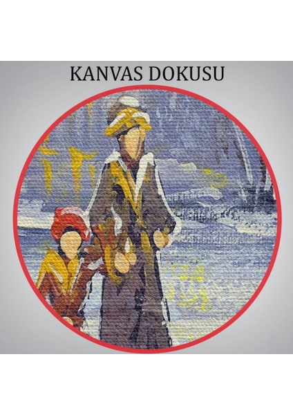 Yağlıboya Görünüm At Arabası ve Eski Şehir Dekoratif Kanvas Tablo, Duvar Dekoru 3573