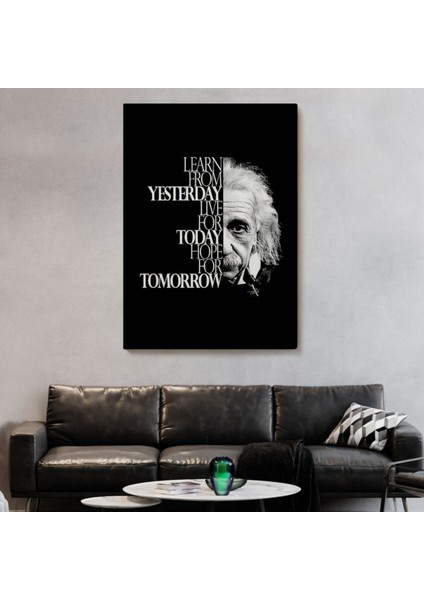 Einstein Dünden Öğrenin Bugünü Yaşayın Yarını Umut Edin Dekoratif Kanvas Tablo 5275 fiyatları