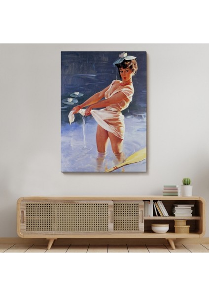 Gölde Islanan Cesur Kadın Dekoratif Kanvas Tablo, Duvar Dekoru 6455 indirimleri