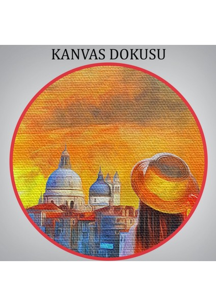Yağlıboya Görünüm Venedik Kanalı ve Kız Dekoratif Kanvas Tablo, Duvar Dekoru 3699