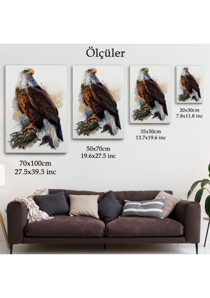 Kartal Hayvan Temalı Dekoratif Kanvas Tablo, Duvar Dekoru 5961 fırsatları