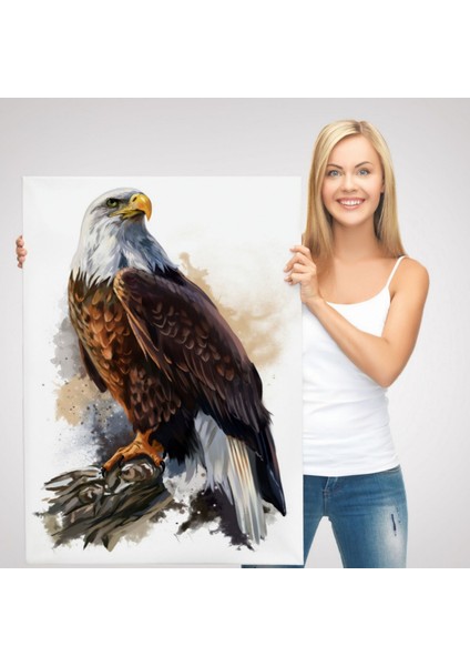 Kartal Hayvan Temalı Dekoratif Kanvas Tablo, Duvar Dekoru 5961