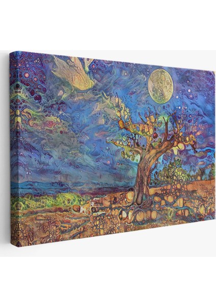 Sihirli Yaşlı Ağaç Modern Manzara Dekoratif Kanvas Tablo, Duvar Dekoru 3504