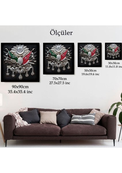 Osmanlı Tuğrası Ottoman Sign Dekoratif Kanvas Tablo, Duvar Dekoru 5803 fırsatları