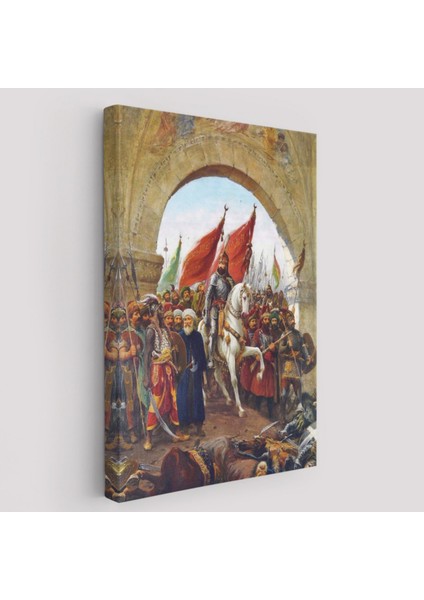 Fatih Sultan Mehmet Istanbul'a Girerken Zonaro Dekoratif Kanvas Tablo, Duvar Dekoru 5298