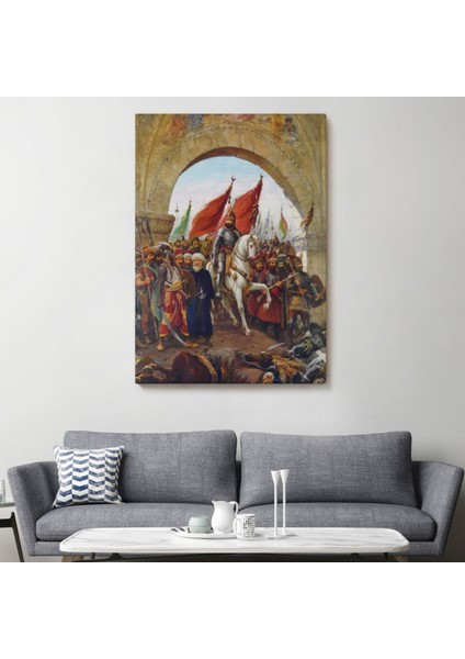 Fatih Sultan Mehmet Istanbul'a Girerken Zonaro Dekoratif Kanvas Tablo, Duvar Dekoru 5298 fiyatları