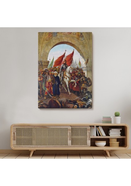 Fatih Sultan Mehmet Istanbul'a Girerken Zonaro Dekoratif Kanvas Tablo, Duvar Dekoru 5298 modelleri