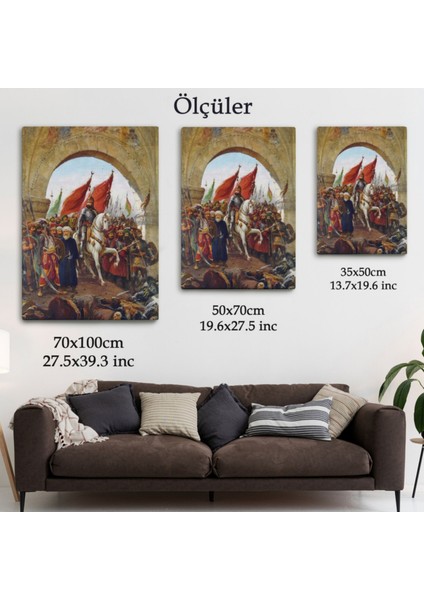 Fatih Sultan Mehmet Istanbul'a Girerken Zonaro Dekoratif Kanvas Tablo, Duvar Dekoru 5298 fırsatları