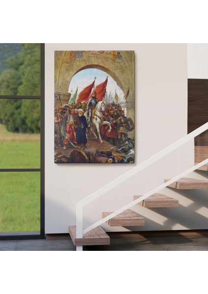 Fatih Sultan Mehmet Istanbul'a Girerken Zonaro Dekoratif Kanvas Tablo, Duvar Dekoru 5298 indirimleri