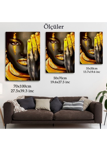 Afrikalı Siyahi Kadın Dekoratif Kanvas Tablo, Duvar Dekoru 5264 fırsatları