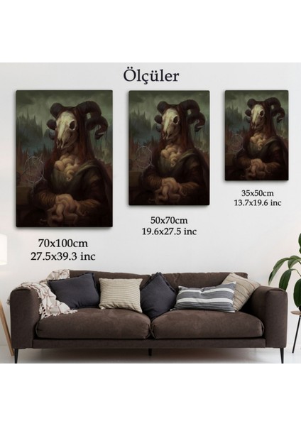Canavar ve Mona Lisa Duruşu Dekoratif Kanvas Tablo, Duvar Dekoru 6246 fırsatları