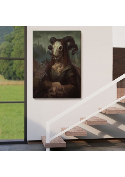 Canavar ve Mona Lisa Duruşu Dekoratif Kanvas Tablo, Duvar Dekoru 6246 indirimleri