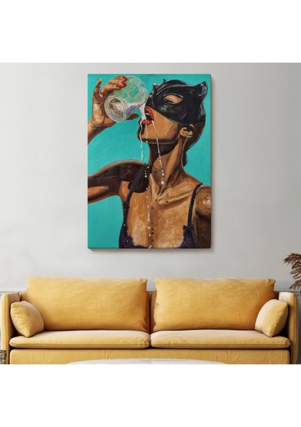 Cesur Kadın Süt Içerken Dekoratif Kanvas Tablo, Duvar Dekoru 6232 fiyatları