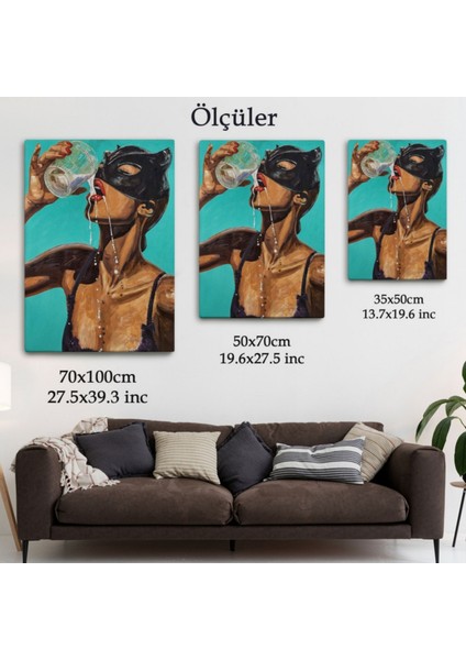 Cesur Kadın Süt Içerken Dekoratif Kanvas Tablo, Duvar Dekoru 6232 fırsatları