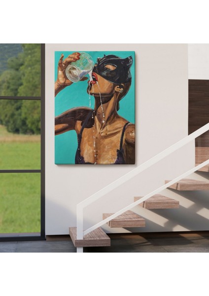 Cesur Kadın Süt Içerken Dekoratif Kanvas Tablo, Duvar Dekoru 6232 indirimleri