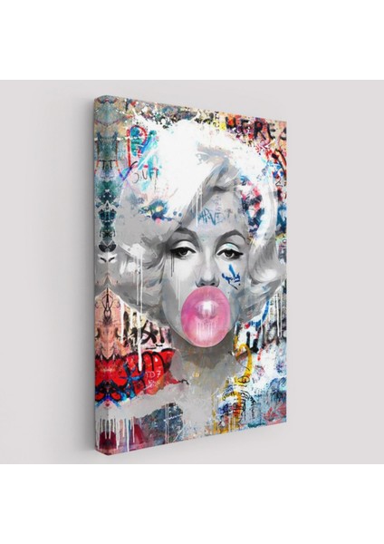 Marilyn Monroe ve Güzelliği Graffiti Pop Art Dekoratif Kanvas Tablo, Duvar Dekoru 6471