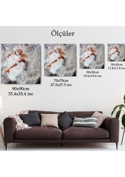 Yağlıboya Görünüm Balerin Kız Dekoratif Kanvas Tablo, Duvar Dekoru 5824 fırsatları