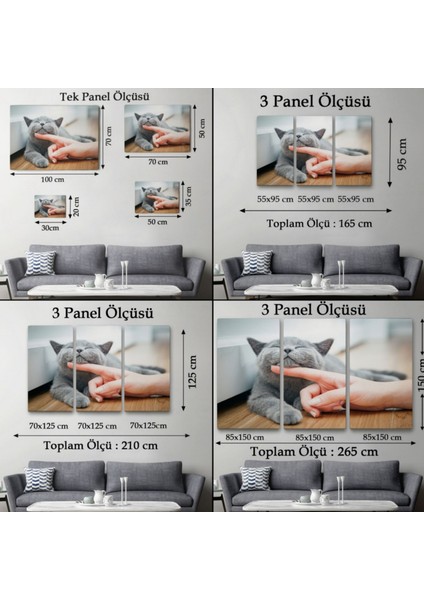 Sevimli Kedi Tablosu Dekoratif Kanvas Tablo, Duvar Dekoru 6505 modelleri