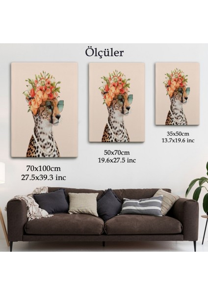 Sosyete Kokoş Çıta ve Çiçek Tacı Dekoratif Kanvas Tablo, Duvar Dekoru 6322 fırsatları