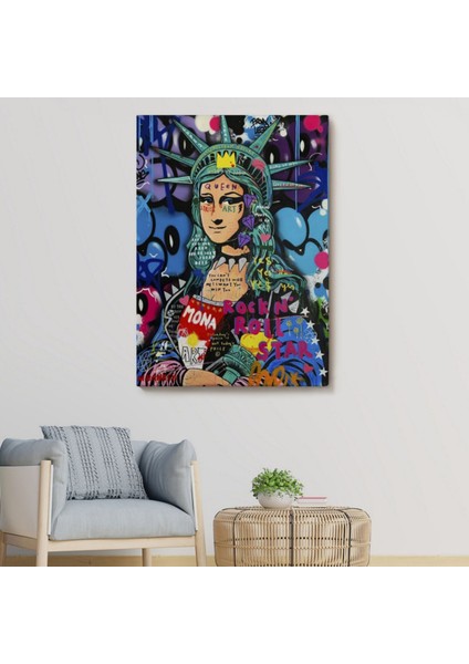 Pop Art Grafitti Mona Lisa Dekoratif Kanvas Tablo, Duvar Dekoru 6216 modelleri