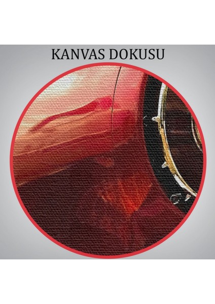 Klasik Kırmızı Araba Dekoratif Kanvas Tablo, Duvar Dekoru 6597