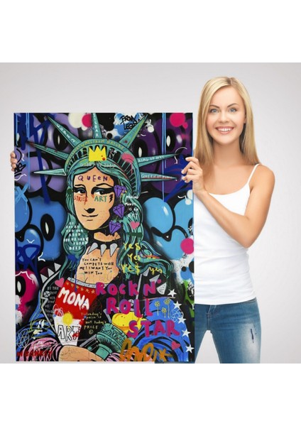 Pop Art Grafitti Mona Lisa Dekoratif Kanvas Tablo, Duvar Dekoru 6216
