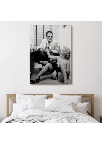 Arthur Miller ve Marilyn Monroe Cesur Pozu Dekoratif Kanvas Tablo, Duvar Dekoru 6063 fiyatları