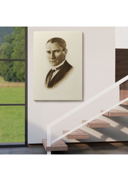 Mustafa Kemal Atatürk Portresi Dekoratif Kanvas Tablo, Duvar Dekoru CI59 fırsatları