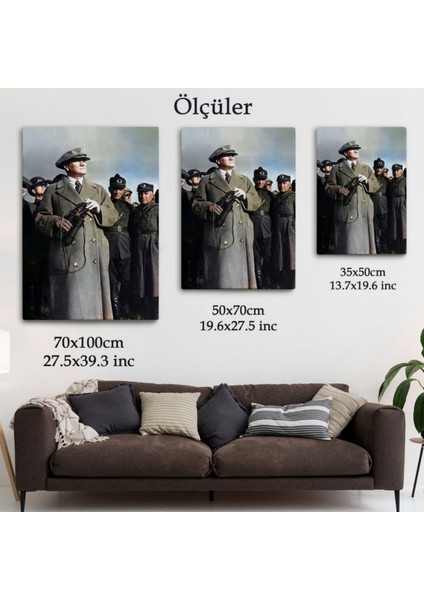 Mustafa Kemal Atatürk Portresi Dekoratif Kanvas Tablo, Duvar Dekoru FG131 modelleri