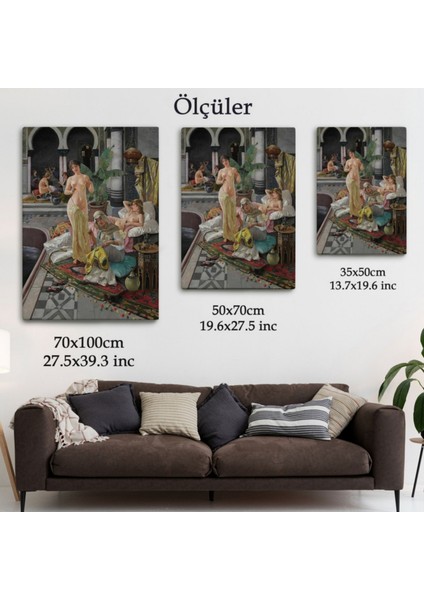 Osmanlı Dönemi Kadınlar Hamamı Dekoratif Kanvas Tablo, Duvar Dekoru 6054 fırsatları