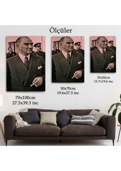 Mustafa Kemal Atatürk Portresi Dekoratif Kanvas Tablo, Duvar Dekoru FH132 modelleri