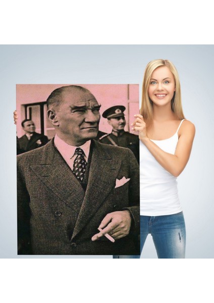 Mustafa Kemal Atatürk Portresi Dekoratif Kanvas Tablo, Duvar Dekoru FH132