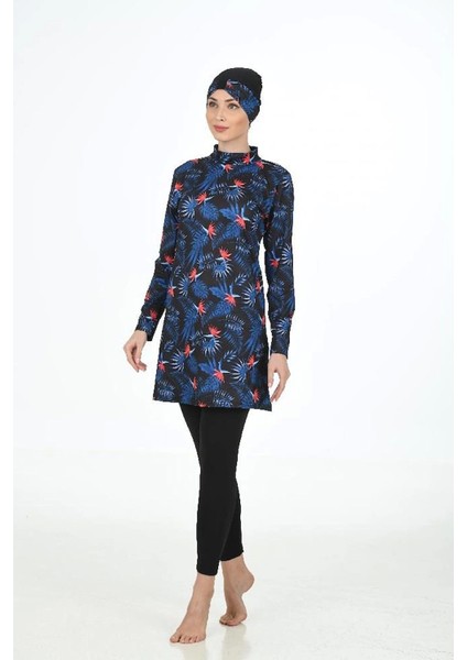 Fantasy 3315 Bayan Yaprak Desenli Tesettür Mayo