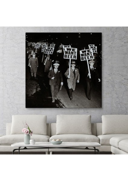 1931 Bira Istiyoruz, Protesto Fotoğrafı Dekoratif Kanvas Tablo, Duvar Dekoru 5336 fiyatları
