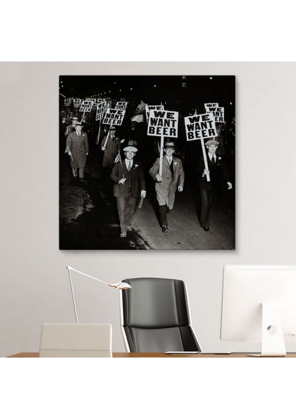 1931 Bira Istiyoruz, Protesto Fotoğrafı Dekoratif Kanvas Tablo, Duvar Dekoru 5336 modelleri