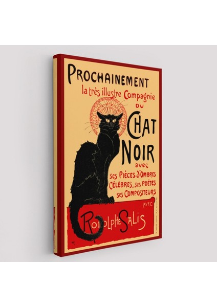 Le Chat Noir Kara Kedi Afiş Dekoratif Kanvas Tablo, Duvar Dekoru 6431