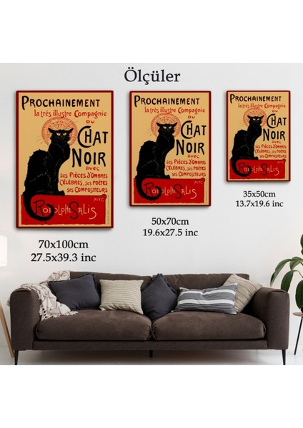 Le Chat Noir Kara Kedi Afiş Dekoratif Kanvas Tablo, Duvar Dekoru 6431 modelleri
