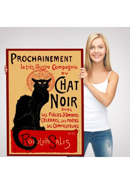 Le Chat Noir Kara Kedi Afiş Dekoratif Kanvas Tablo, Duvar Dekoru 6431