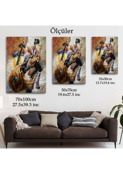Müzik Grubu Sürreal Dekoratif Kanvas Tablo, Duvar Dekoru 6498 modelleri