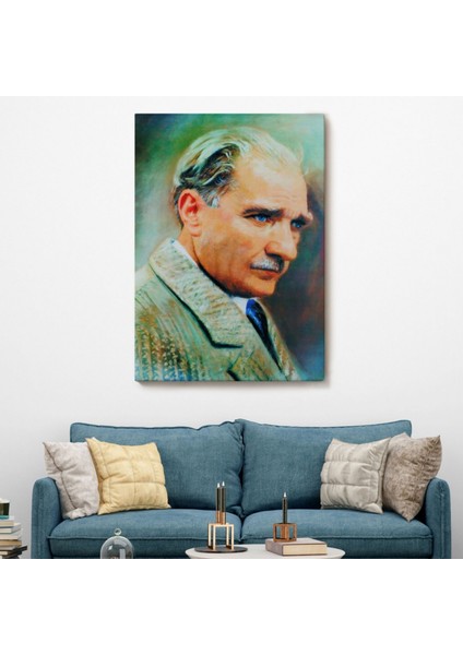Mustafa Kemal Atatürk Portresi Dekoratif Kanvas Tablo, Duvar Dekoru CL62 fiyatları