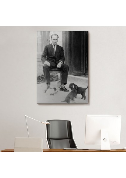 Mustafa Kemal Atatürk Portresi Dekoratif Kanvas Tablo, Duvar Dekoru CE55 indirimleri