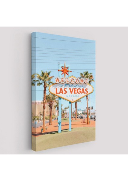 Ünlü Tabela Las Vegas Dekoratif Kanvas Tablo, Duvar Dekoru 6294