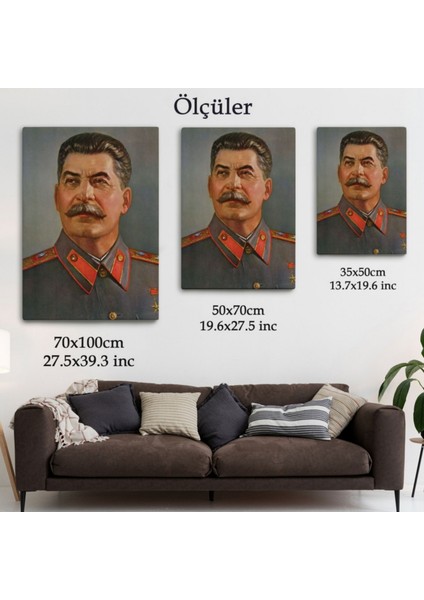 Sovyetler Birliği Diktatörü Joseph Stalin Dekoratif Kanvas Tablo, Duvar Dekoru 6203 fırsatları